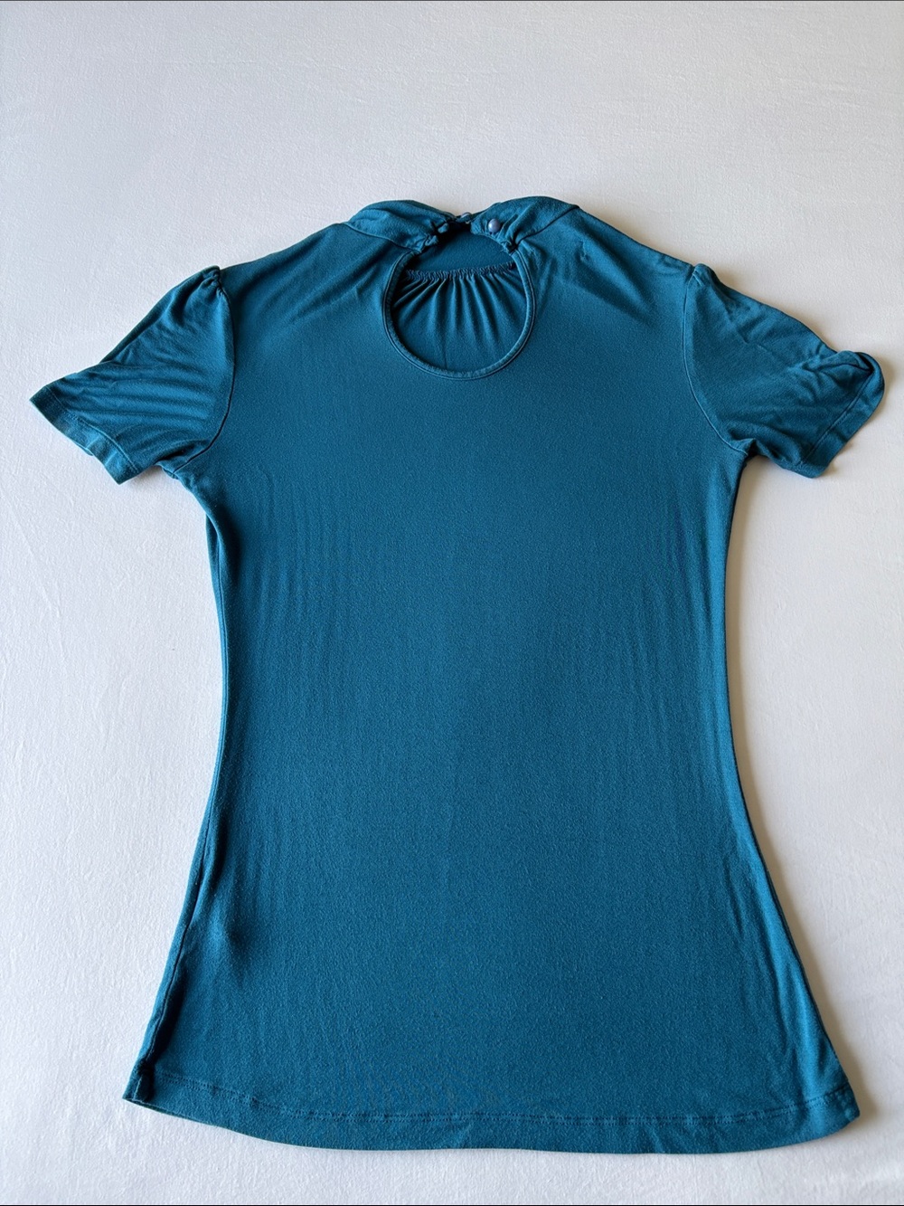 Women’s Teal Short Sleeve Keyhole Top